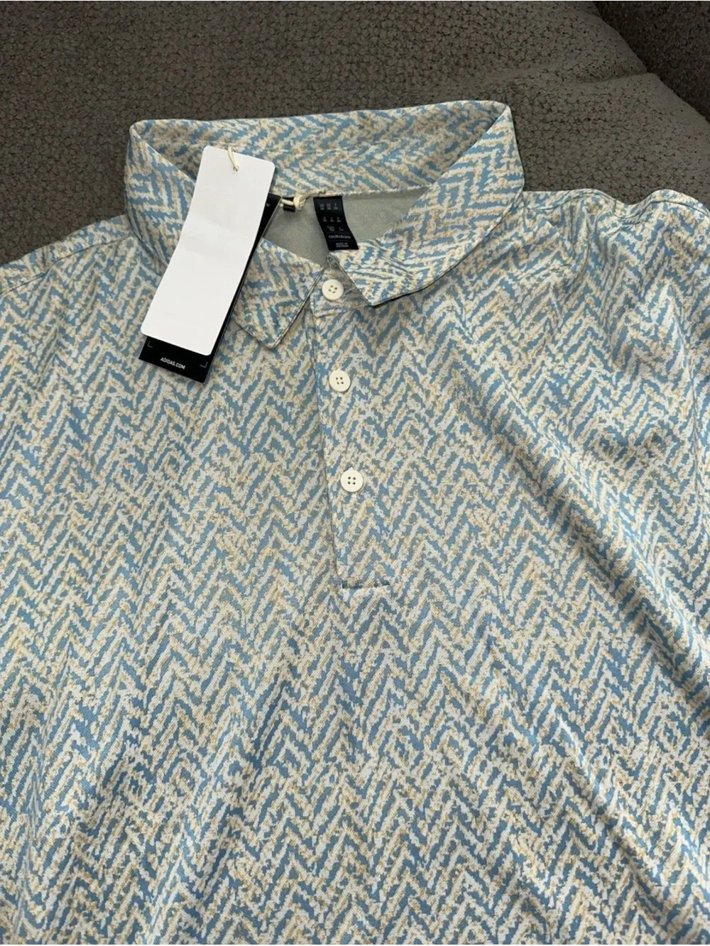 Adidas Golf Shirt Mens 2XL Semi Blue Burst Ultimate365 Fairway Jacquard Polo NWT